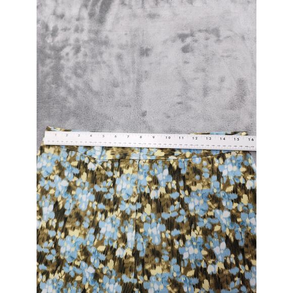 Vintage Style&Co Stretch High Rise Capri Pant Size 12 Blue Yellow Brown Floral - Picture 5 of 9
